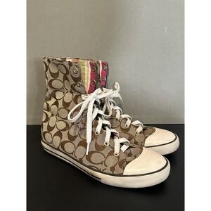 Coach Bonney Laced Up Round High Too Sneakers Size 8.5